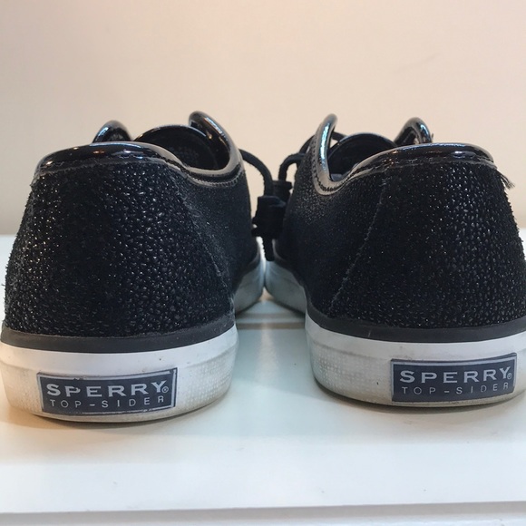 Sperry Top-Sider Black Texture Leather SlipOns - Picture 3 of 8